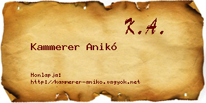 Kammerer Anikó névjegykártya